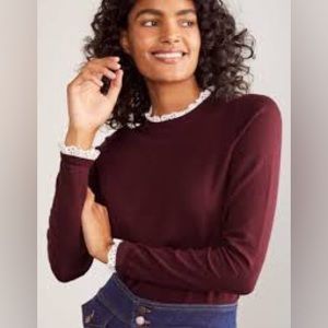 Boden Lincoln Frill Neck Sweater